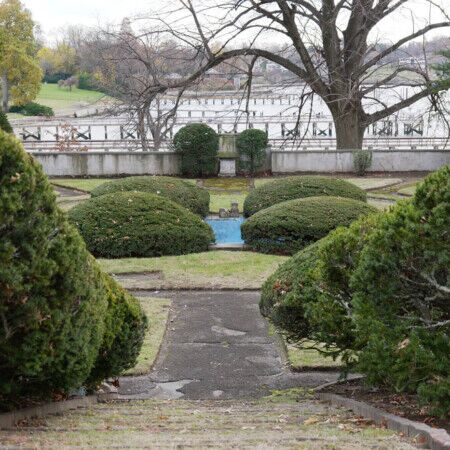 A peaceful garden scene in Kings Point featuring lush greenery and a water view, perfect for outdoor relaxation. Scenic garden with water view and mature trees in Kings Point.