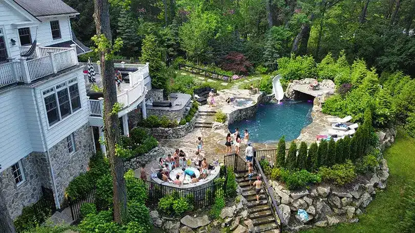 Long Island Inground Pool & Outdoor Furnishings Backyard and inground pool installation