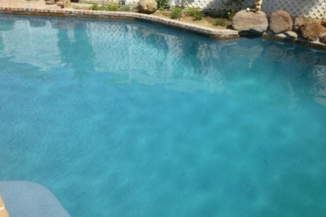 A stunning inground pool installed by All Island Group in Long Island, perfect for outdoor relaxation and entertainment. Beautiful inground pool with clear blue water and outdoor furnishings.